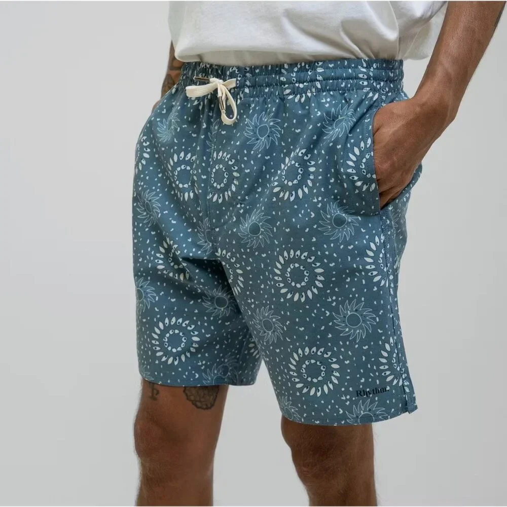 Rhythm Kona Beach Shorts Men's Size 30 Hybrid Swim Trunks Pockets Quick Drying‎